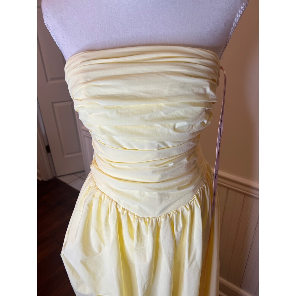 Lulu's Strapless Yellow Maxi Dress with High Slit - Picture 9 of 16